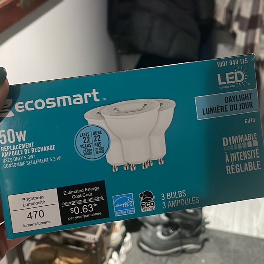 Ecosmart 3 x 50W dimmable LED bulbs - daylight - size MR16